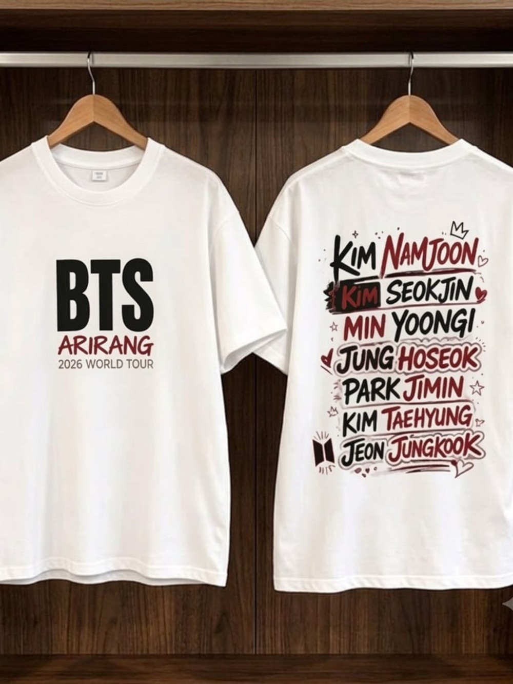 BTS Arirang 2026 White Short Sleeve Graphic Tee